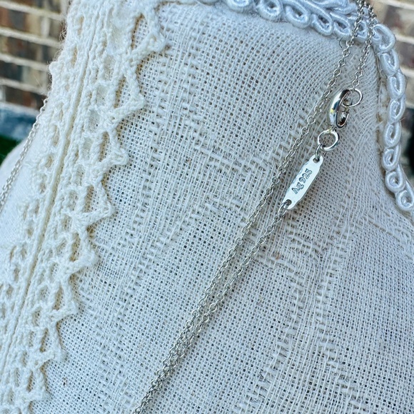 Tiffany & Co. SMALL RTT Blue Enamel Double Heart Necklace in Silver - Picture 8 of 10